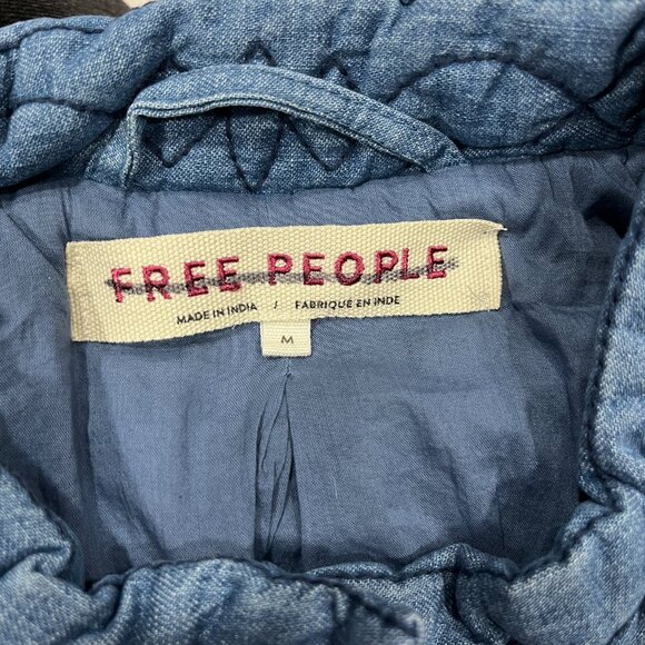 Free People Quinn Quilted Jacket, Medium, in Indigo, NWT - Picture 5 of 6